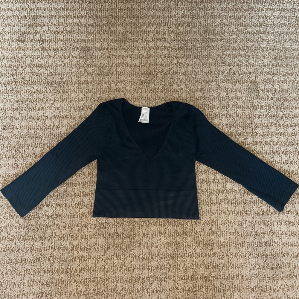 Turquoise V-Neck Women's Top